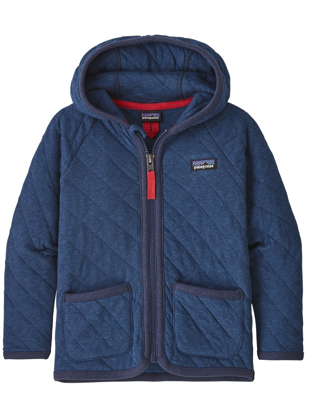 Patagonia Baby Organic Cotton Quilt Jacket in Denim Blue with Red Trim - 3T